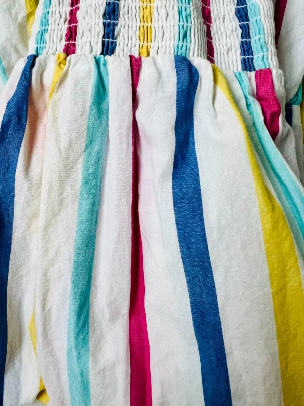 Joe Fresh Girls Striped Cotton Dress | Size Small (6) - Picture 3 of 5